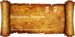 Bergmann Herman névjegykártya